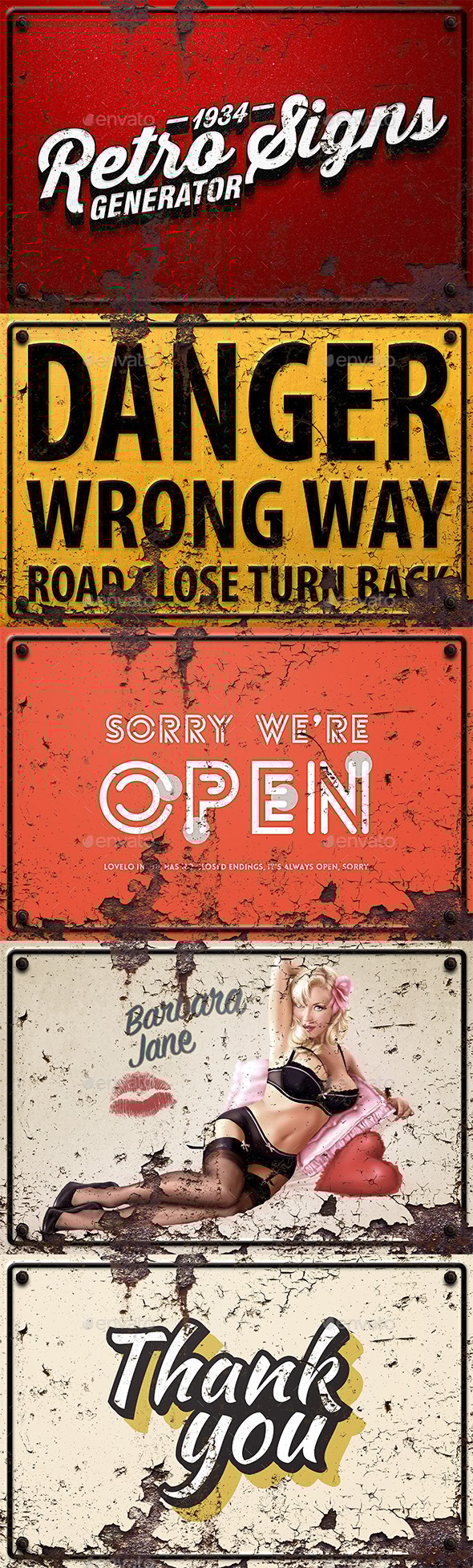 Retro Signs Generator, Graphics | GraphicRiver