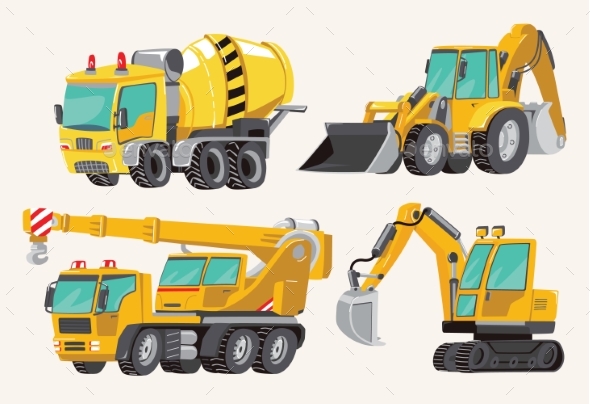 Set of Building Machines, Vectors | GraphicRiver