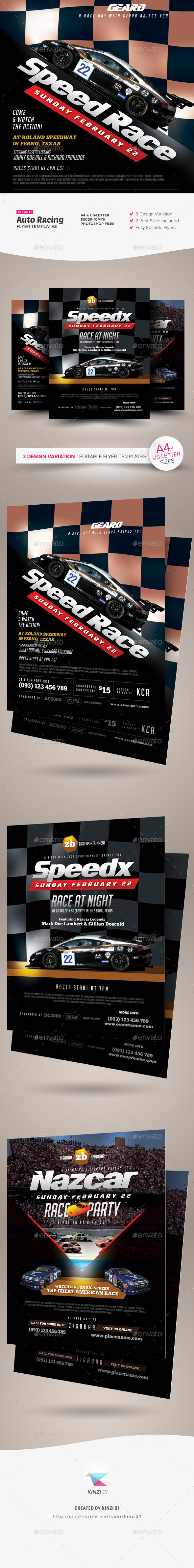 Auto Racing Flyer Templates, Print Templates | GraphicRiver