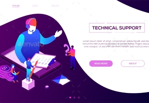 Technical Support - Colorful Isometric Vector Web, Vectors | GraphicRiver