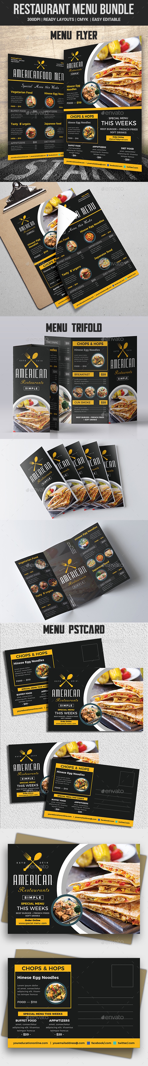 Restaurant Menu Bundle Templates, Print Templates | GraphicRiver