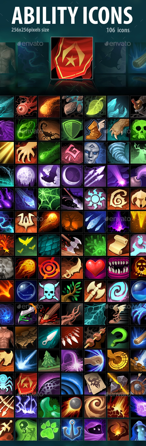 Ability Icons, Game Assets | GraphicRiver