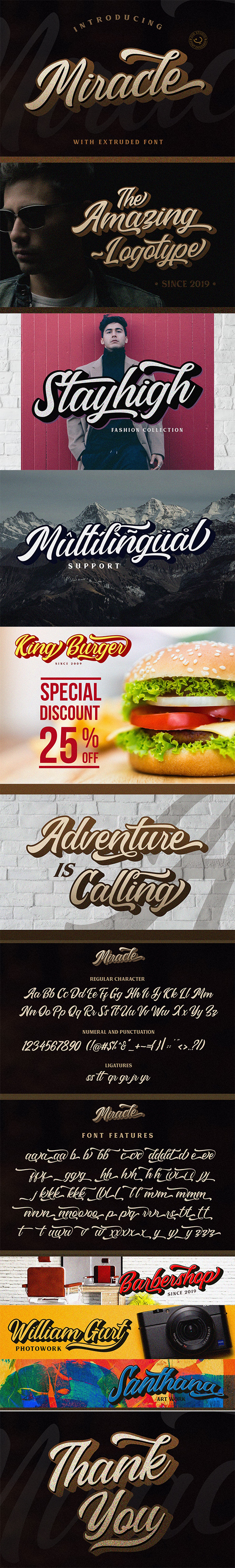 Miracle Script, Fonts | GraphicRiver