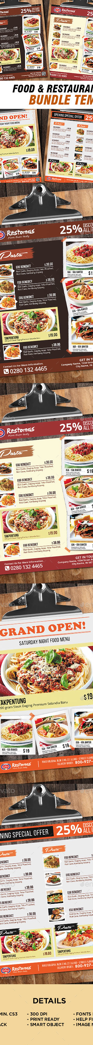 Food Menu Bundle, Print Templates | GraphicRiver