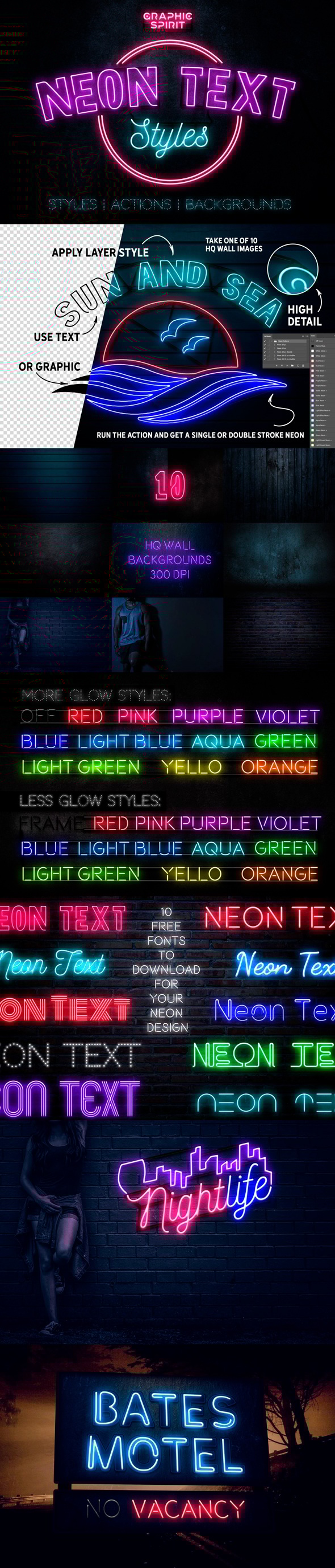 Neon Text Layer Styles & Extras - Text Effects Styles