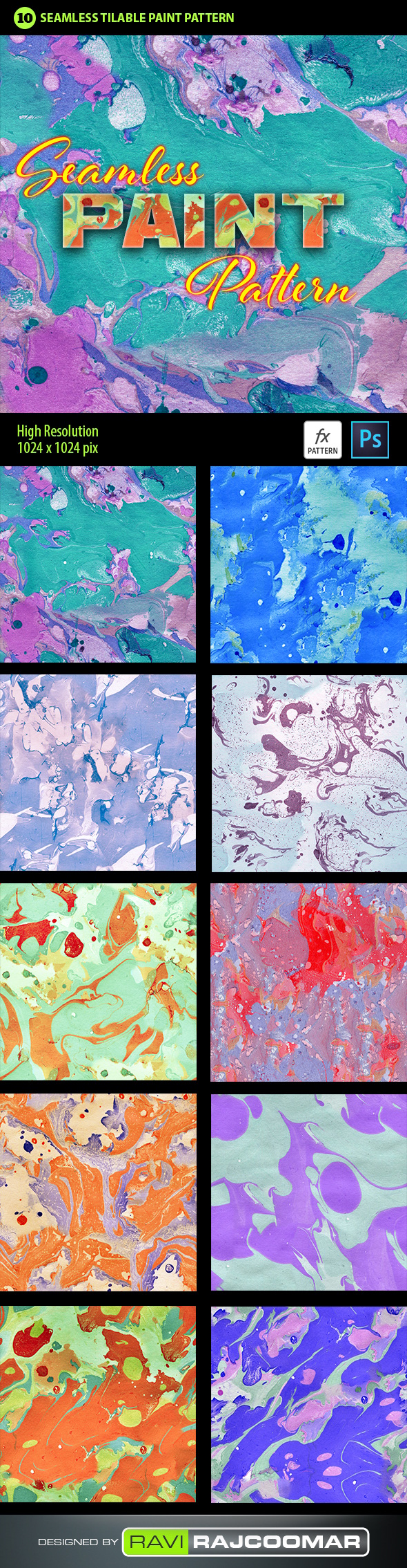 Abstract Paint Photoshop Pattern Vol.2, Add-ons | GraphicRiver