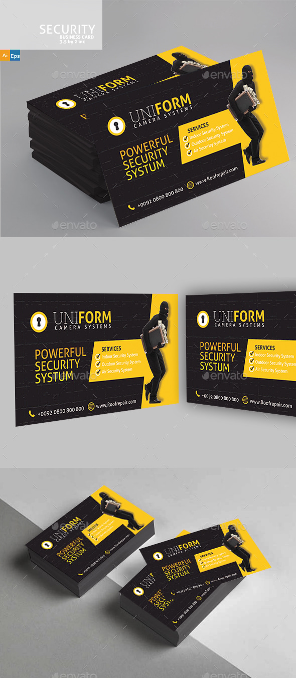 Security Business Card Template, Print Templates | GraphicRiver