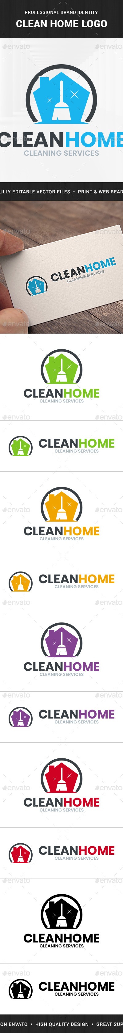 Clean Home Logo Template, Logo Templates | GraphicRiver