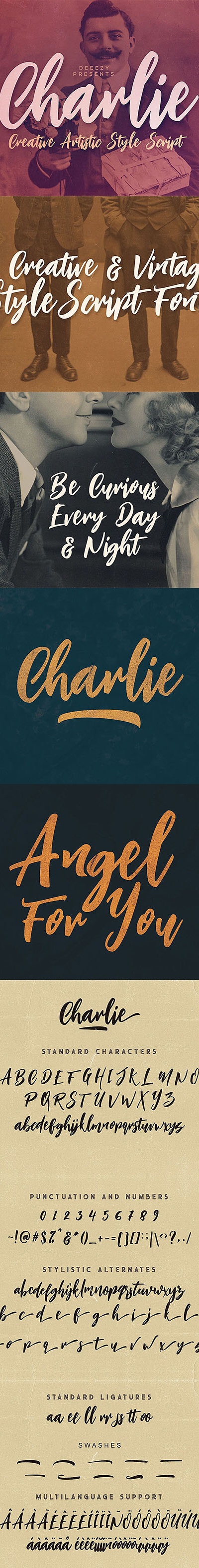 Charlie Script Font, Fonts | GraphicRiver