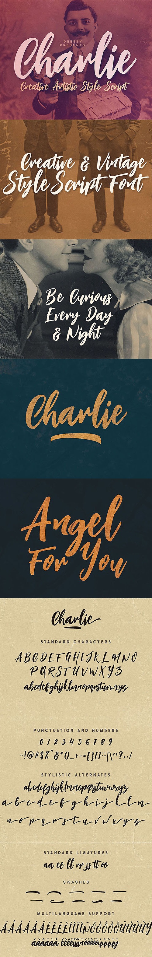 Charlie Script Font, Fonts | GraphicRiver
