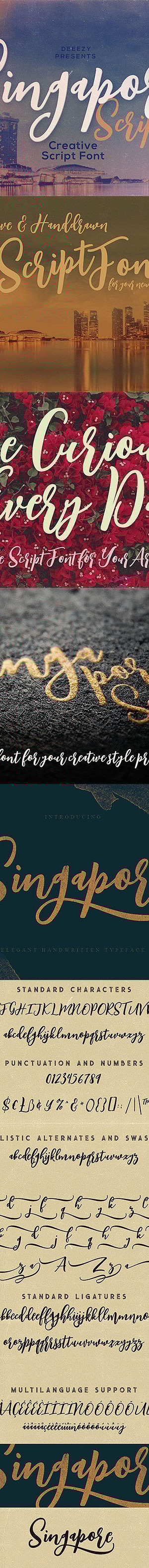 Singapore Script Font, Fonts | GraphicRiver