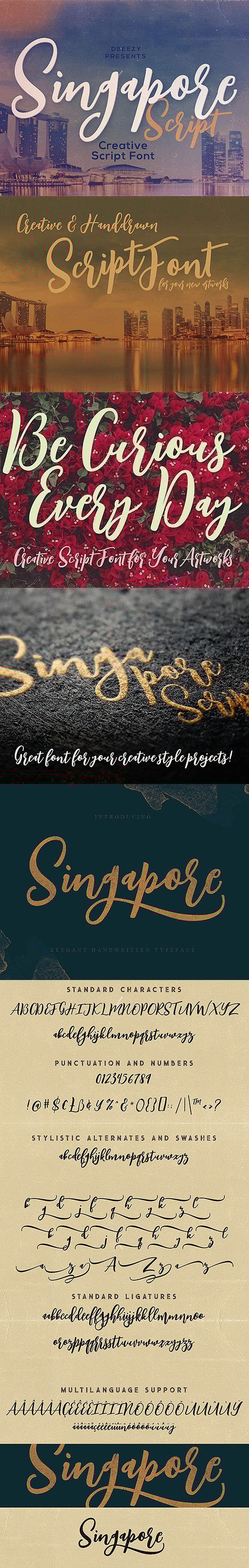 Singapore Script Font, Fonts | GraphicRiver