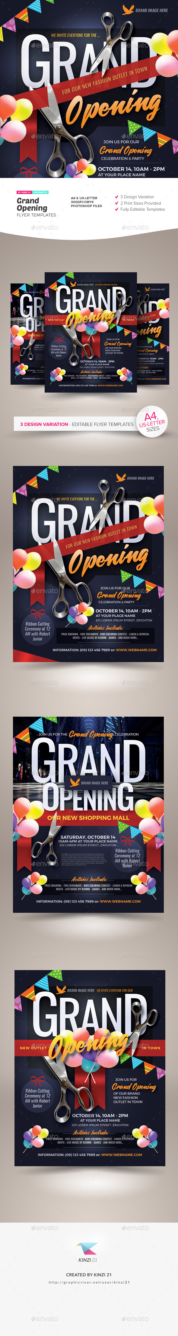 Grand Opening Flyer Templates, Print Templates | GraphicRiver
