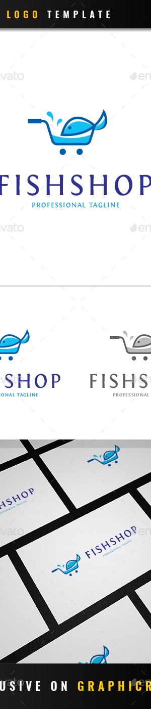 Fish Shop Logo, Logo Templates | GraphicRiver