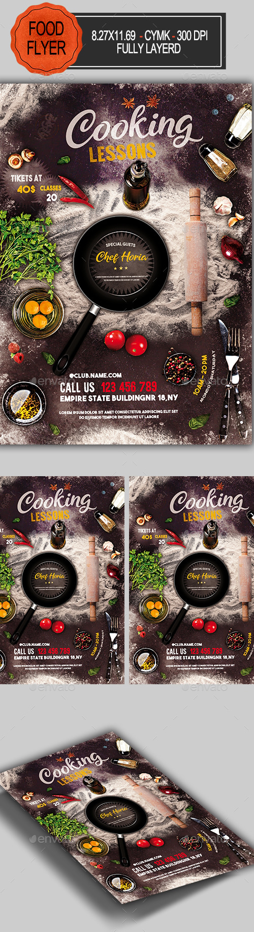 Cooking Lessons Flyer, Print Templates | GraphicRiver