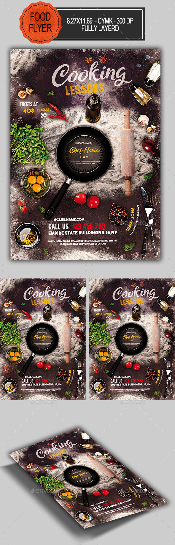 Cooking Lessons Flyer, Print Templates | GraphicRiver