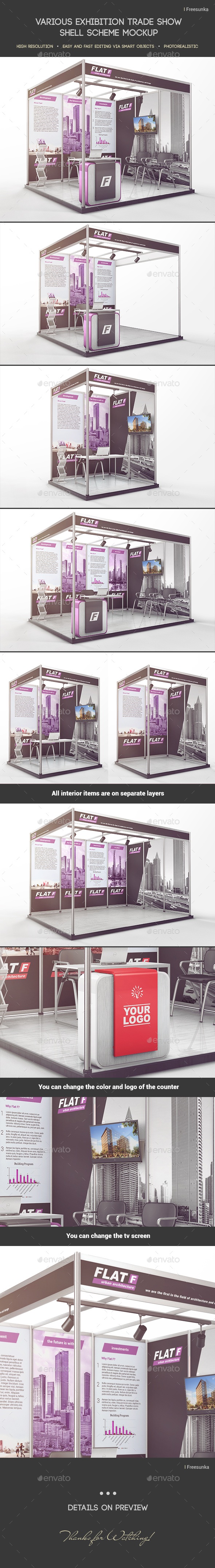 Various Exhibition Trade Show Shell Scheme Mockup, Graphics | GraphicRiver