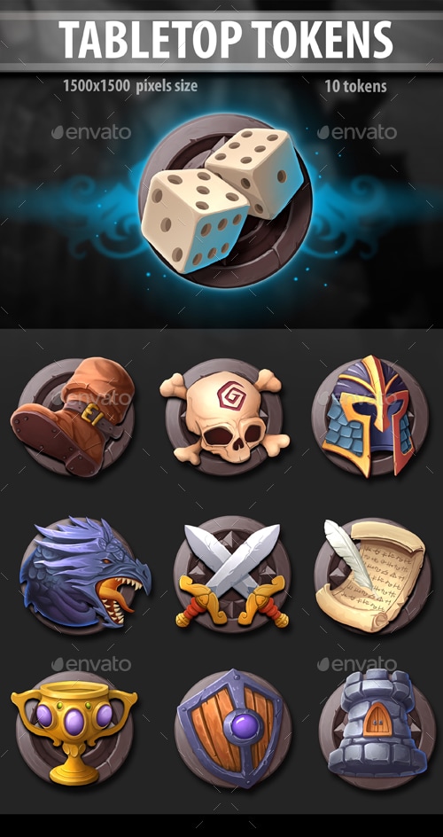 Tabletop Tokens, Game Assets | GraphicRiver