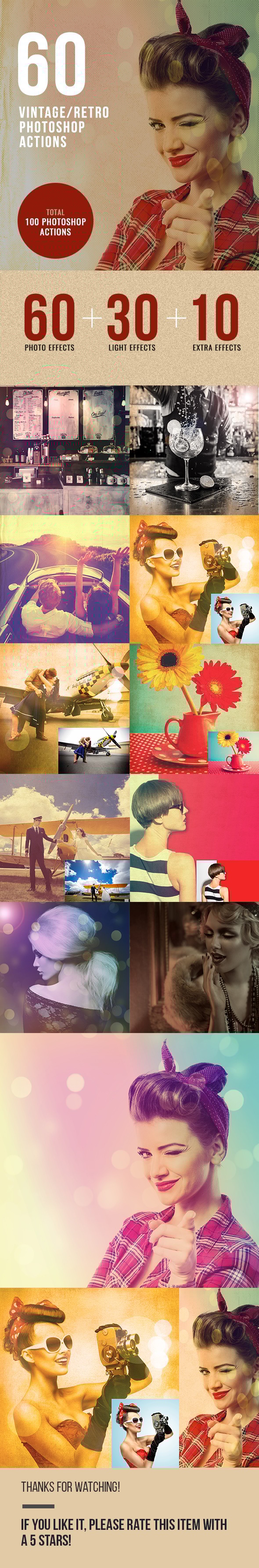 60 Retro / Vintage Photo Effects - Photo Effects Actions