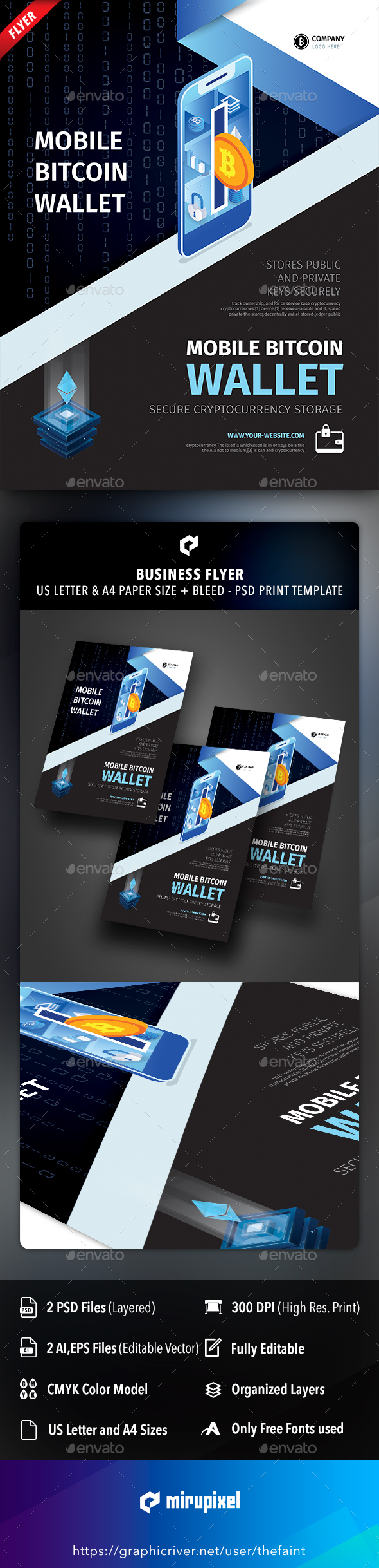 Bitcoin Wallet Business Flyer, Print Templates | GraphicRiver