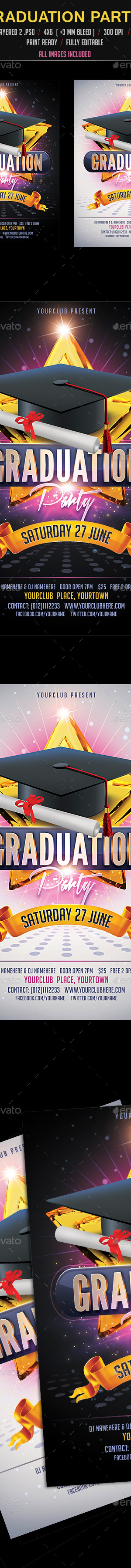 Graduation Party Flyer, Print Templates | GraphicRiver