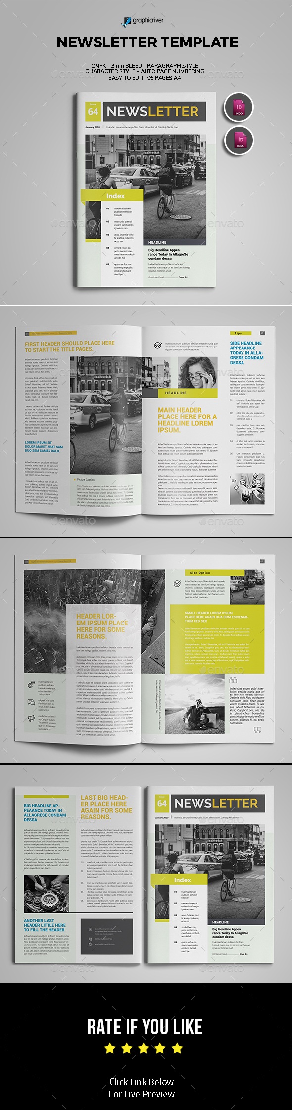 Indesign Newsletter Template, Print Templates | GraphicRiver
