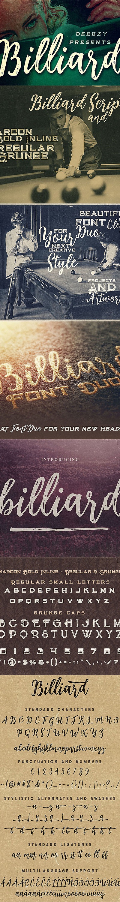 Billiard Font Duo, Fonts | GraphicRiver