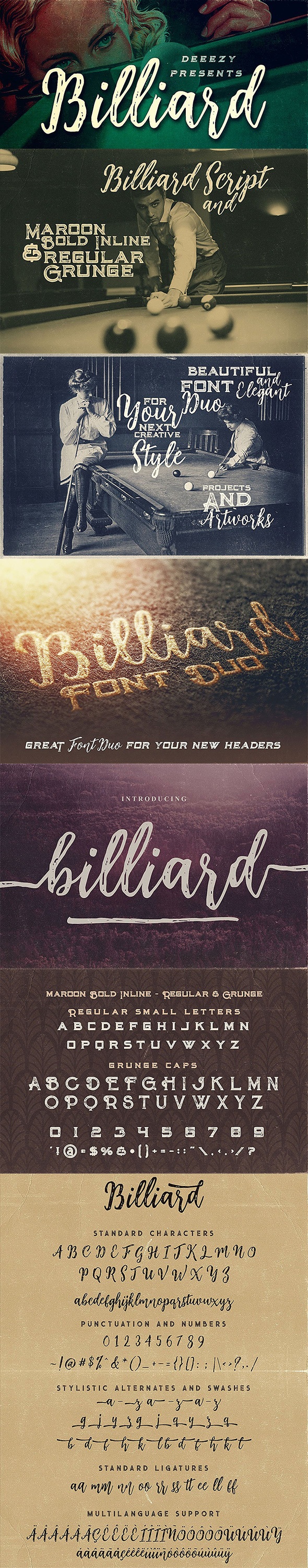 Billiard Font Duo, Fonts | GraphicRiver