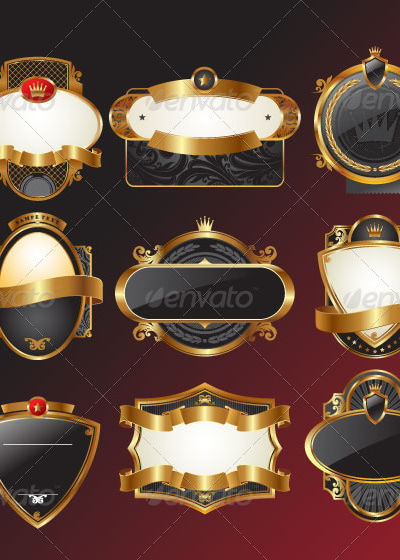Golden Design Elements, Vectors | GraphicRiver