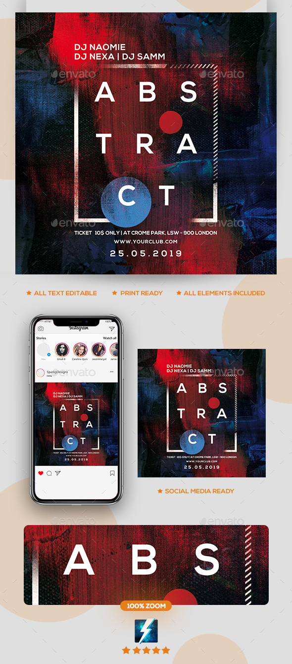Abstract Party Flyer, Print Templates | GraphicRiver