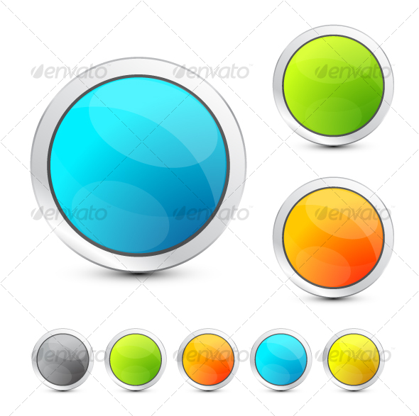 Colored buttons, Vectors | GraphicRiver