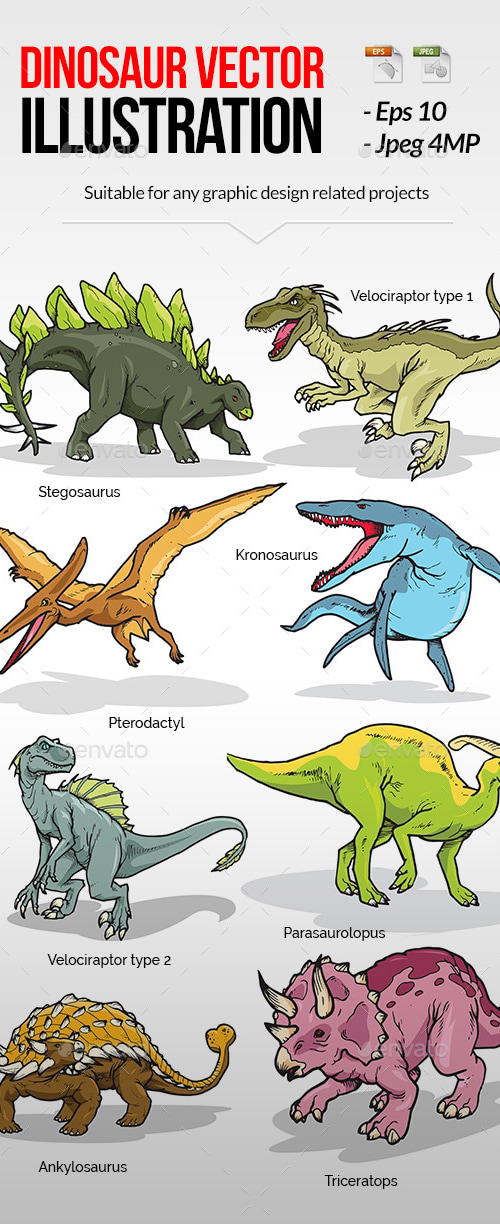 Dinosaur Vector illustration, Vectors | GraphicRiver