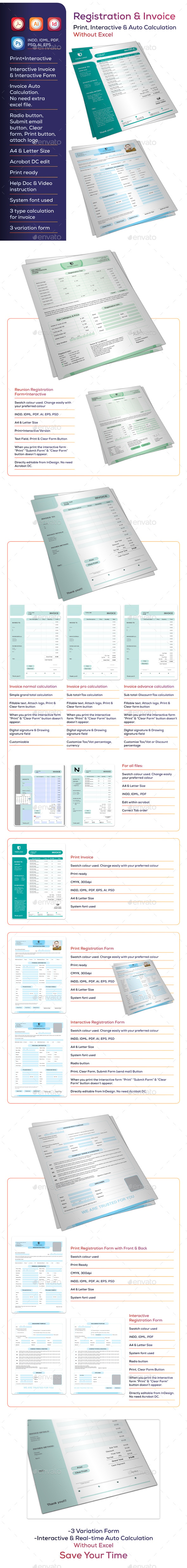Interactive & Print Invoice and Form, Print Templates | GraphicRiver