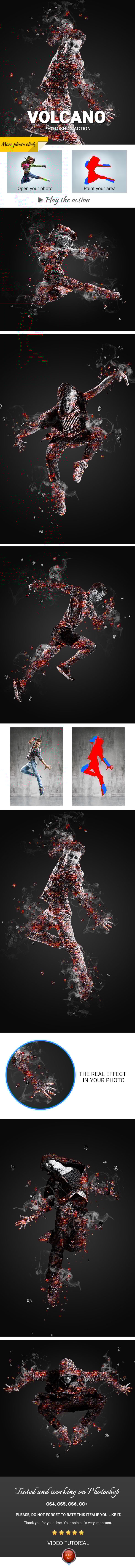 Volcano Photoshop Action - Photo Effects Actions