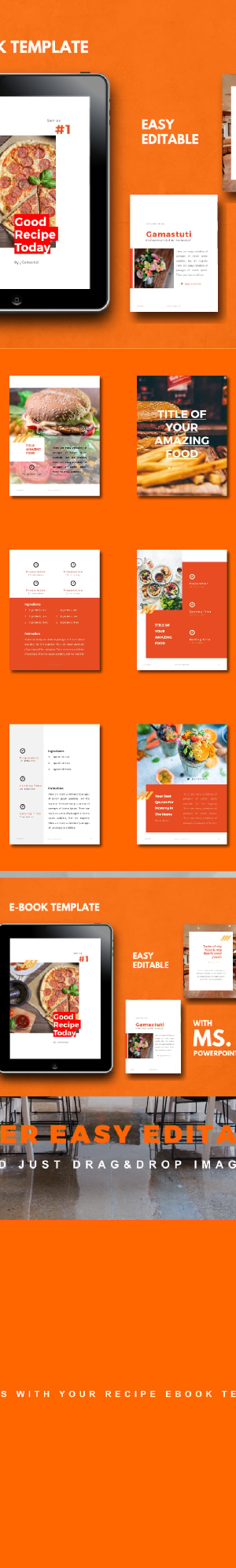 Recipe Food eBook PowerPoint Template, Presentation Templates ...