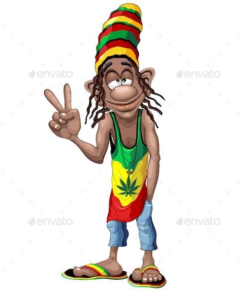 Rastafari Cool Peace Sign Cartoon Character, Vectors | GraphicRiver