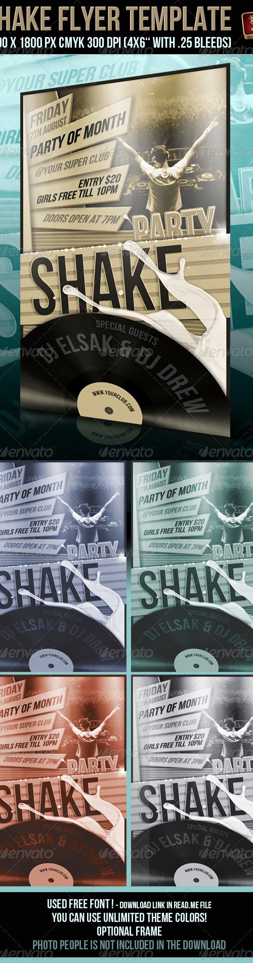 Party Shake Flyer Template, Print Templates | GraphicRiver