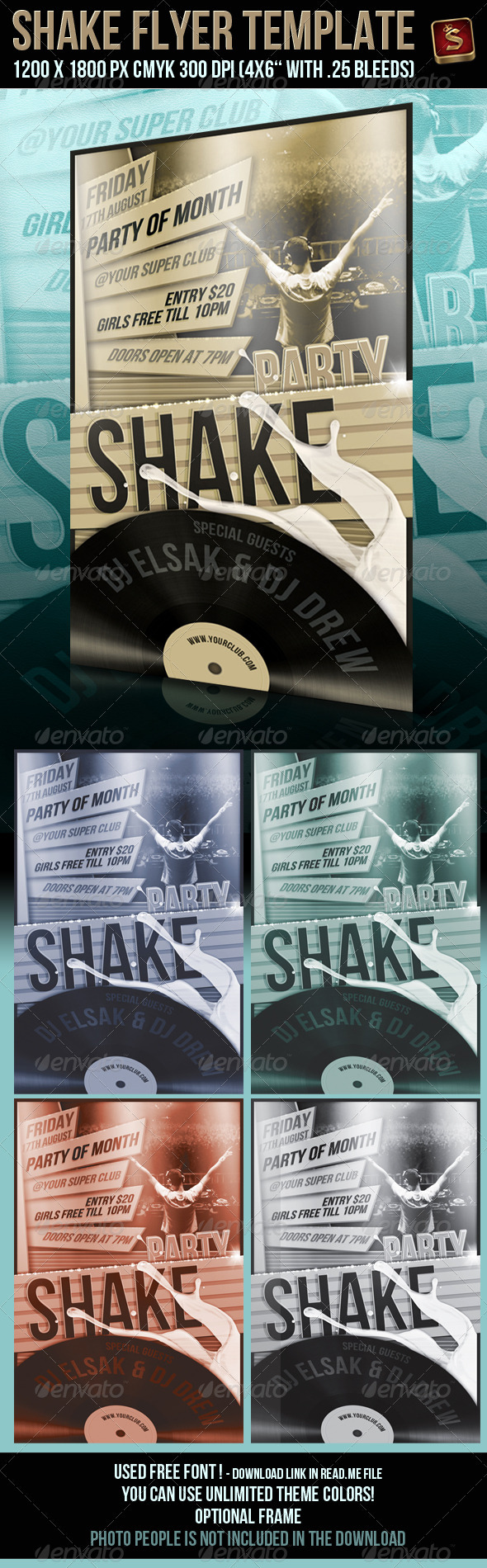 Party Shake Flyer Template, Print Templates | GraphicRiver