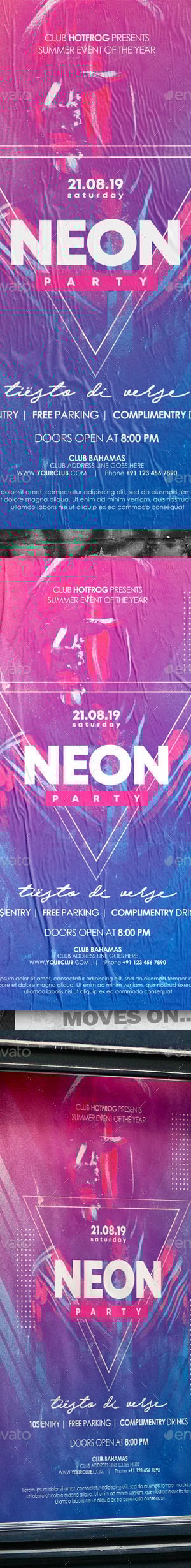 Neon Poster, Print Templates | GraphicRiver