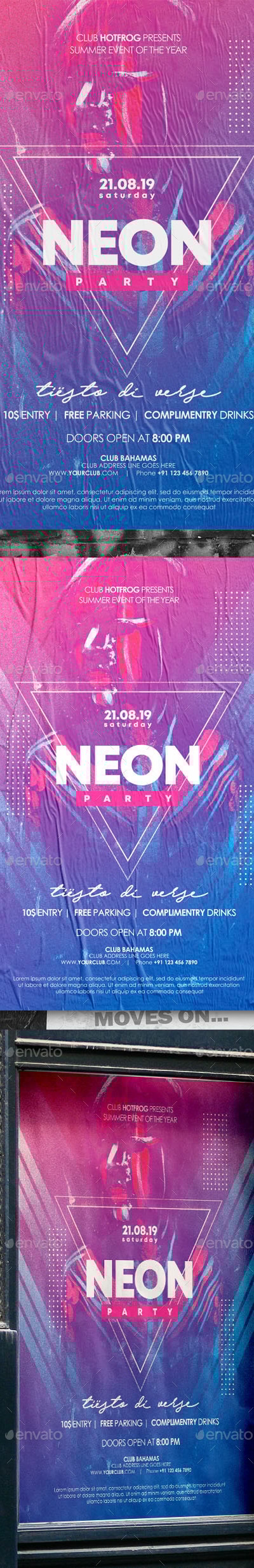 Neon Poster, Print Templates | GraphicRiver
