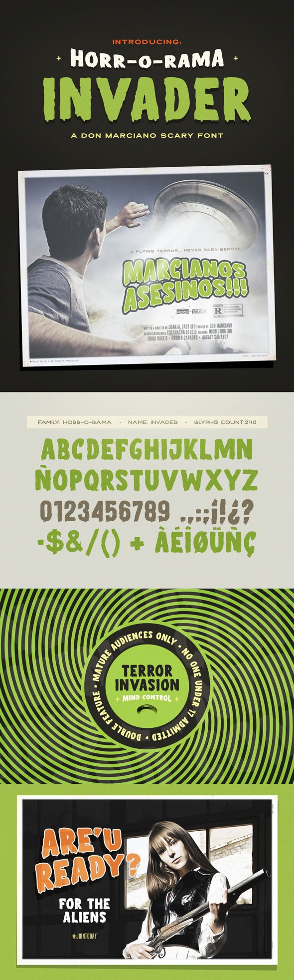 Invader Scary Font, Fonts | GraphicRiver