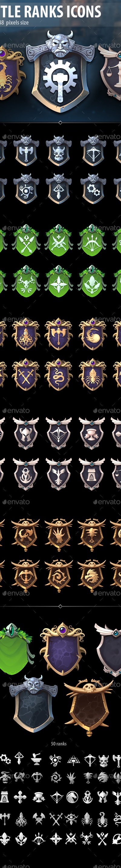 Battle Ranks Icons, Game Assets | GraphicRiver