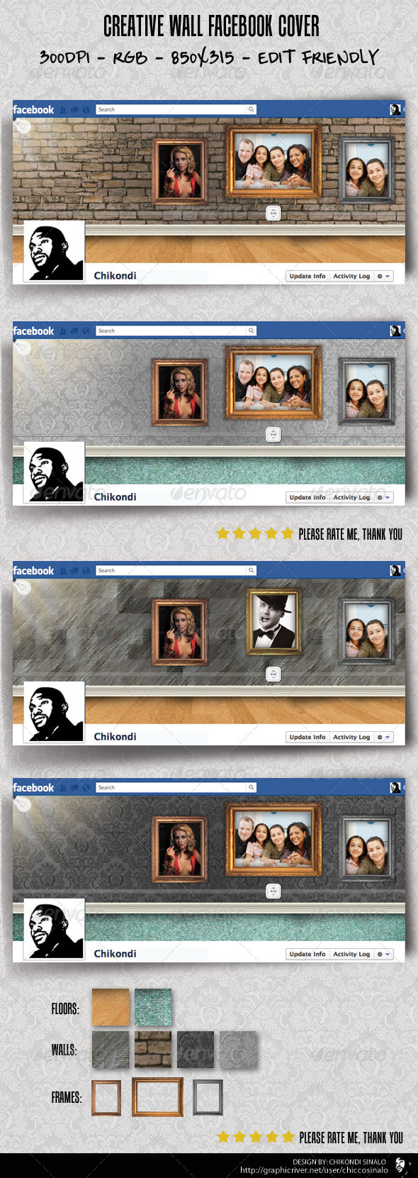 Creative Wall Facebook Cover, Web Elements | GraphicRiver