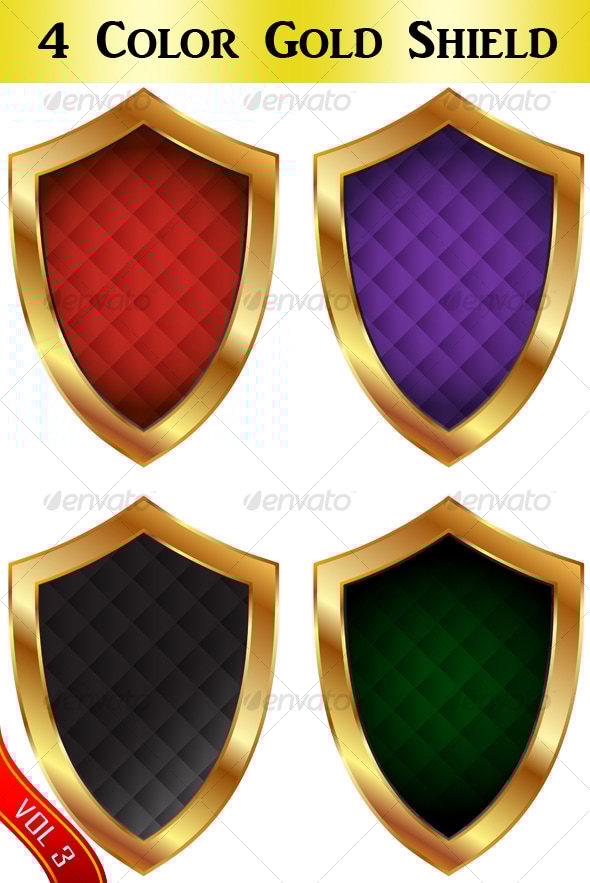 Colorful shield set, Vectors | GraphicRiver