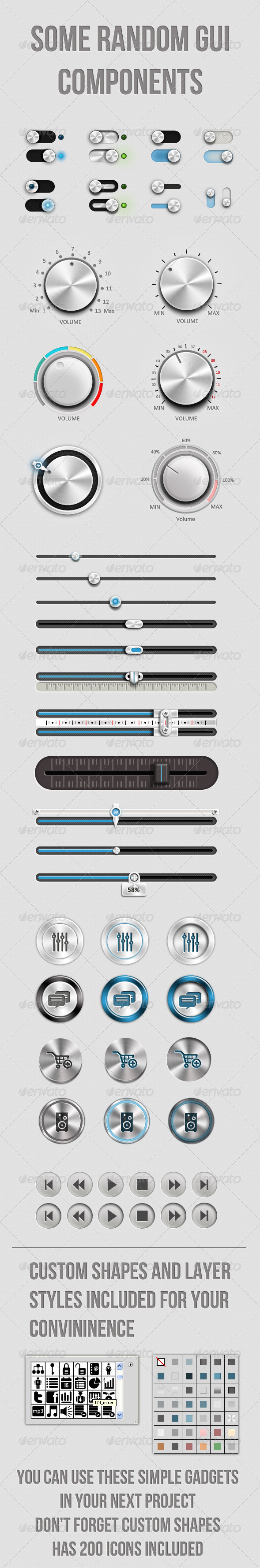 Random GUI Components For Your Own Project, Web Elements | GraphicRiver