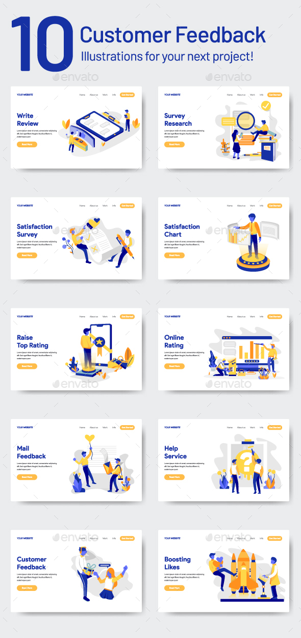 10 Customer Feedback Illustrations, Vectors | GraphicRiver