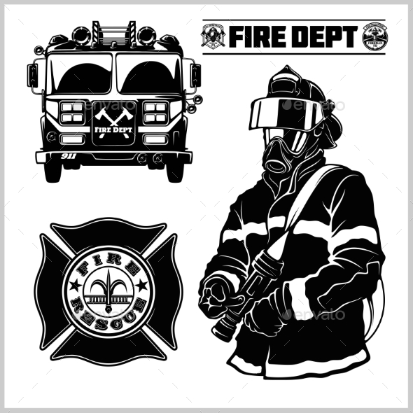 Fire Department Vector Set, Vectors | GraphicRiver