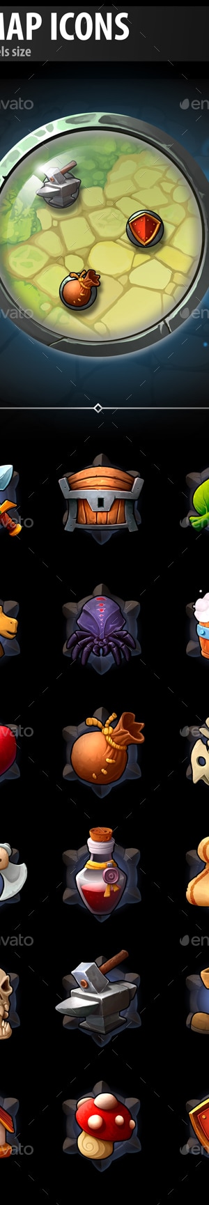 Minimap Icons, Game Assets | GraphicRiver