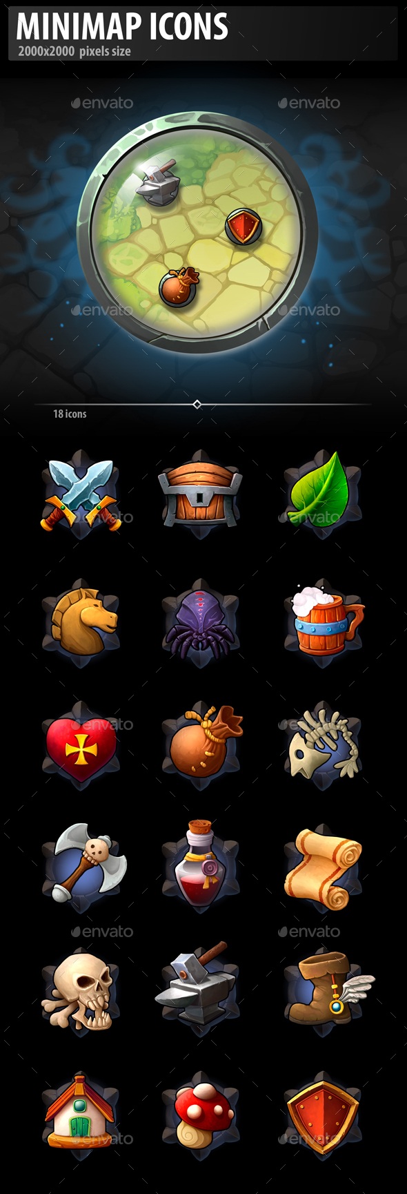 Minimap Icons, Game Assets | GraphicRiver