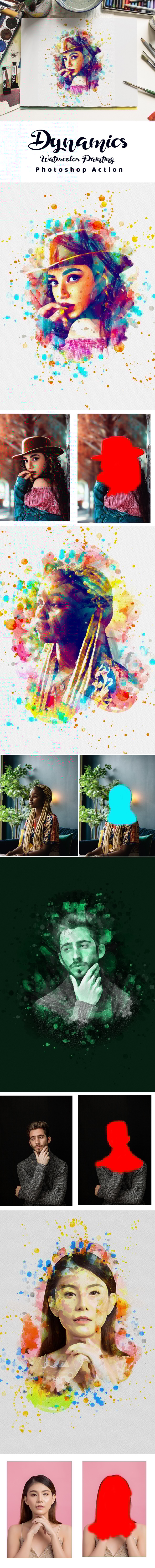 Dynamics Watercolor Painting - Photo Effects Actions